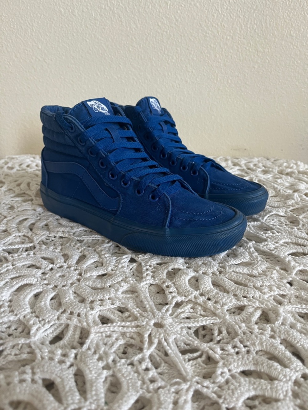 Vans Sk8-Hi Mono High-Top Canvas & Suede “True Blue” Sneakers